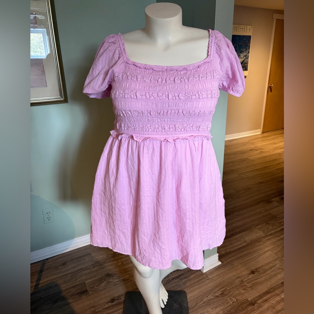 American Eagle Outfitters Pink Smocked Midi Dress - Picture 1 of 4